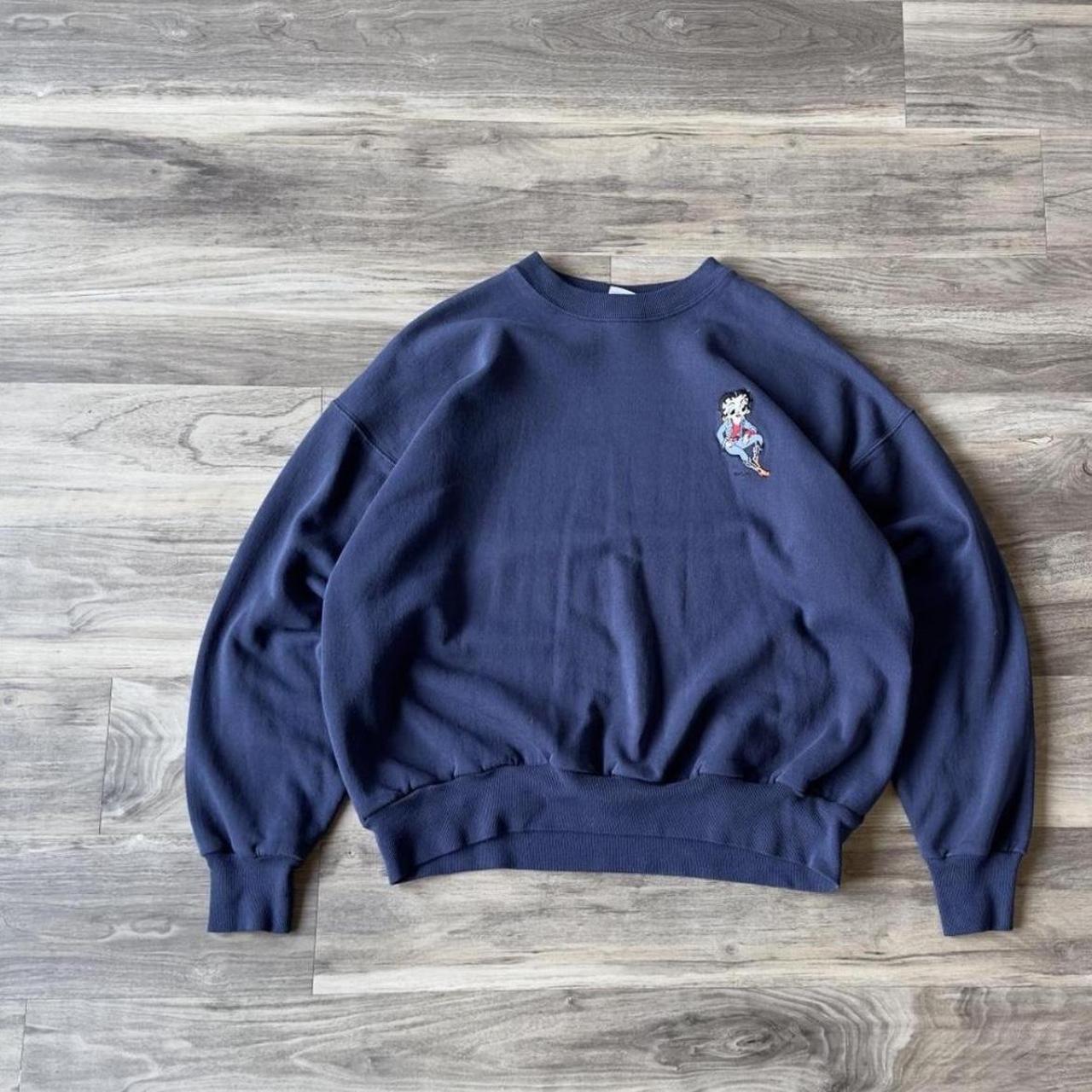 Hanes Men's Navy Sweatshirt | Depop