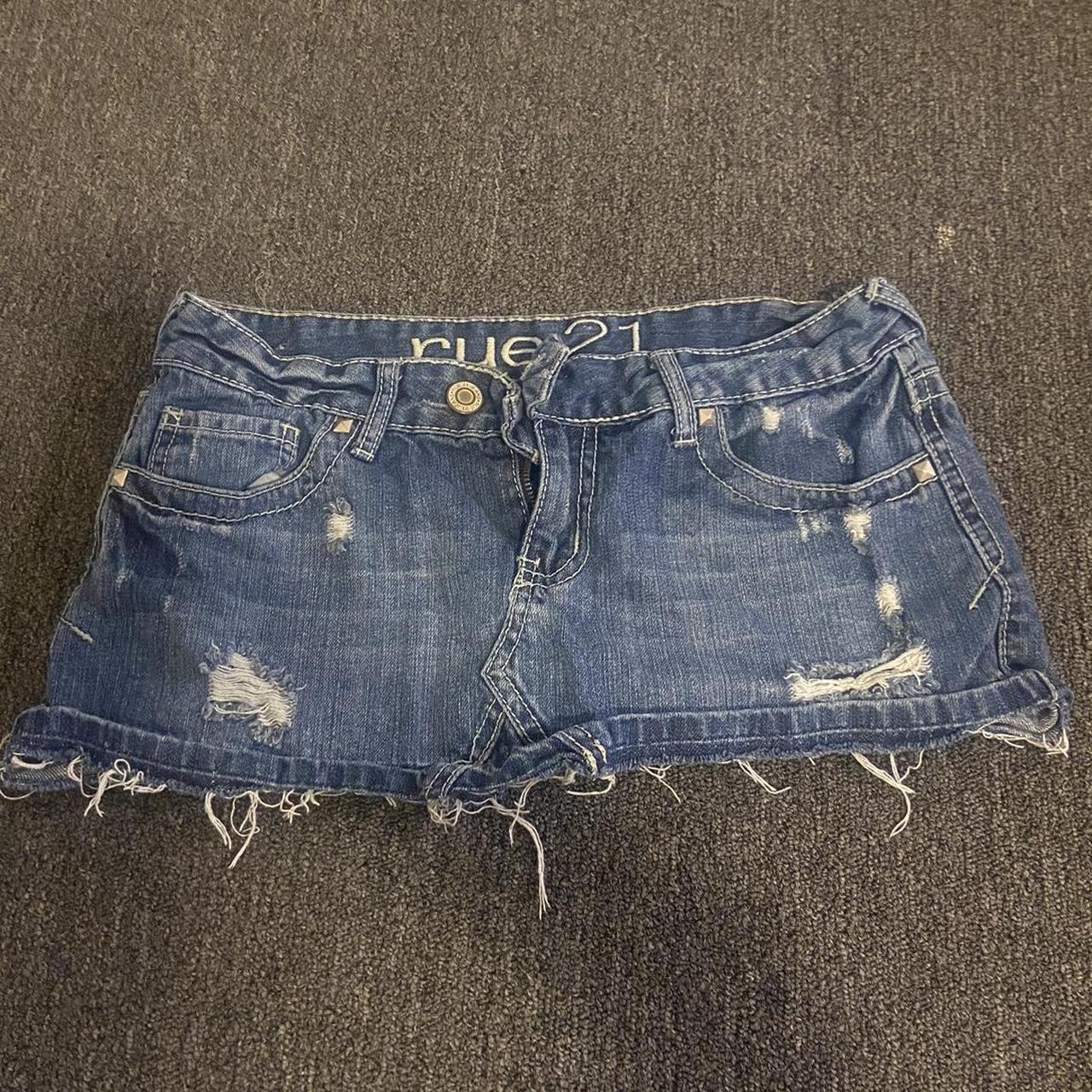 denim rue 21 mini skirt size 5/6 haven’t worn it - Depop