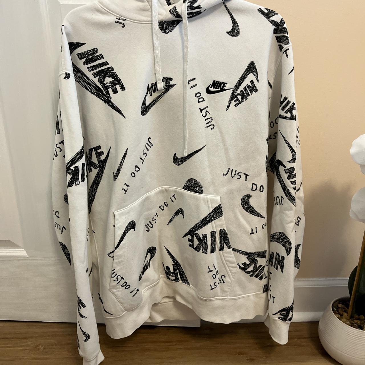 nike graphic hoodie white