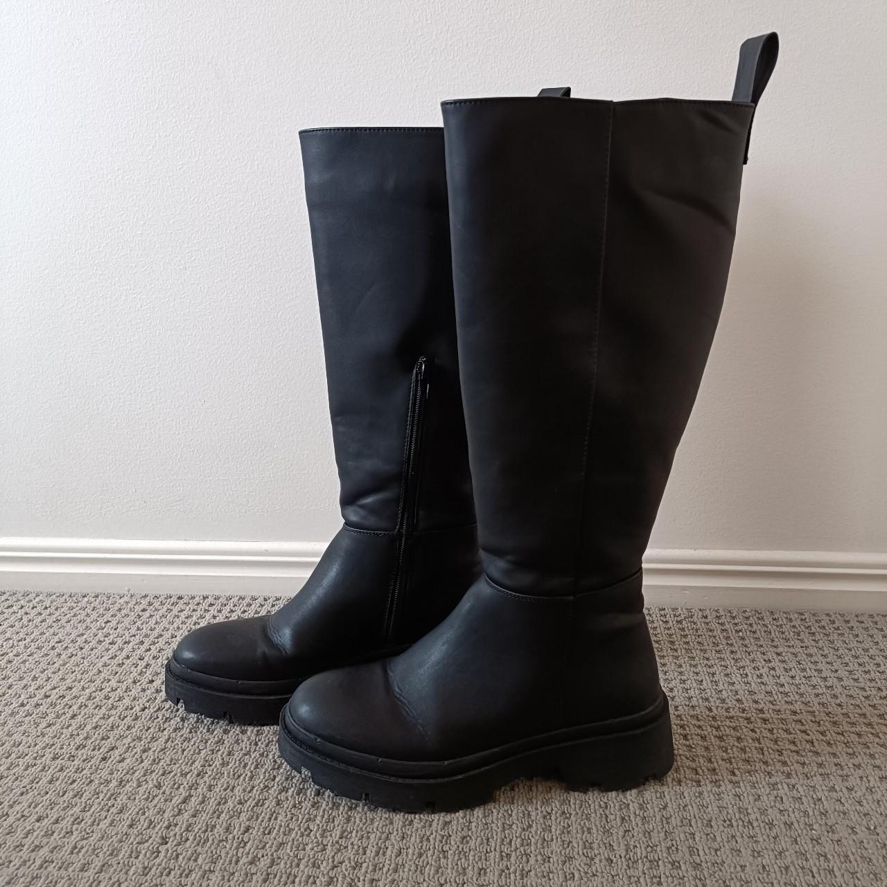 Glassons Faux Leather Chunky Calf Boot Size AU 7 /... - Depop