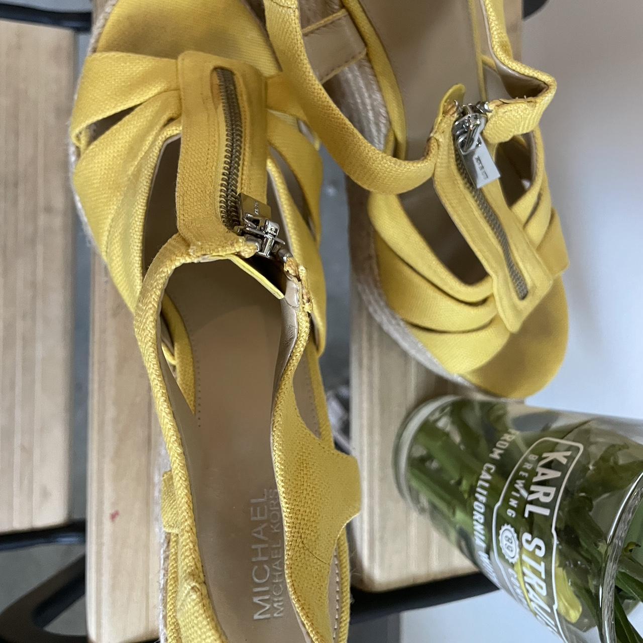 MICHAEL Michael Kors Women's Tan and Yellow Sandals | Depop