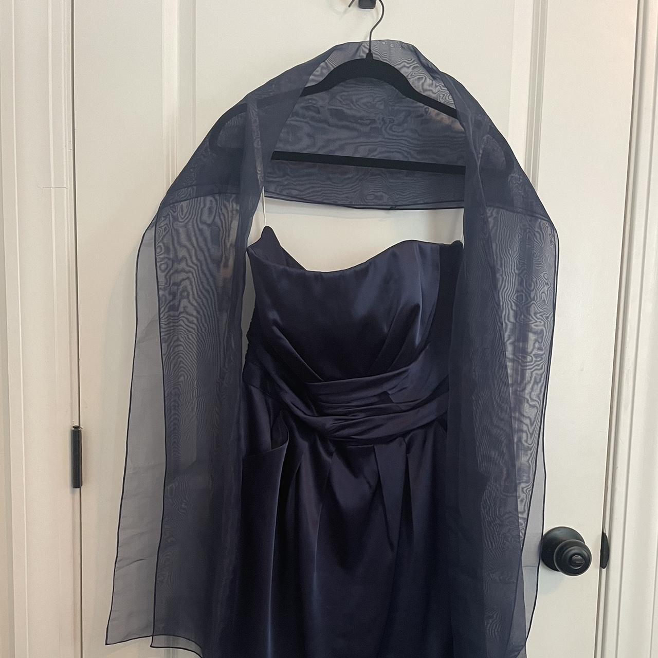 Navy blue David s Bridal cocktail dress style