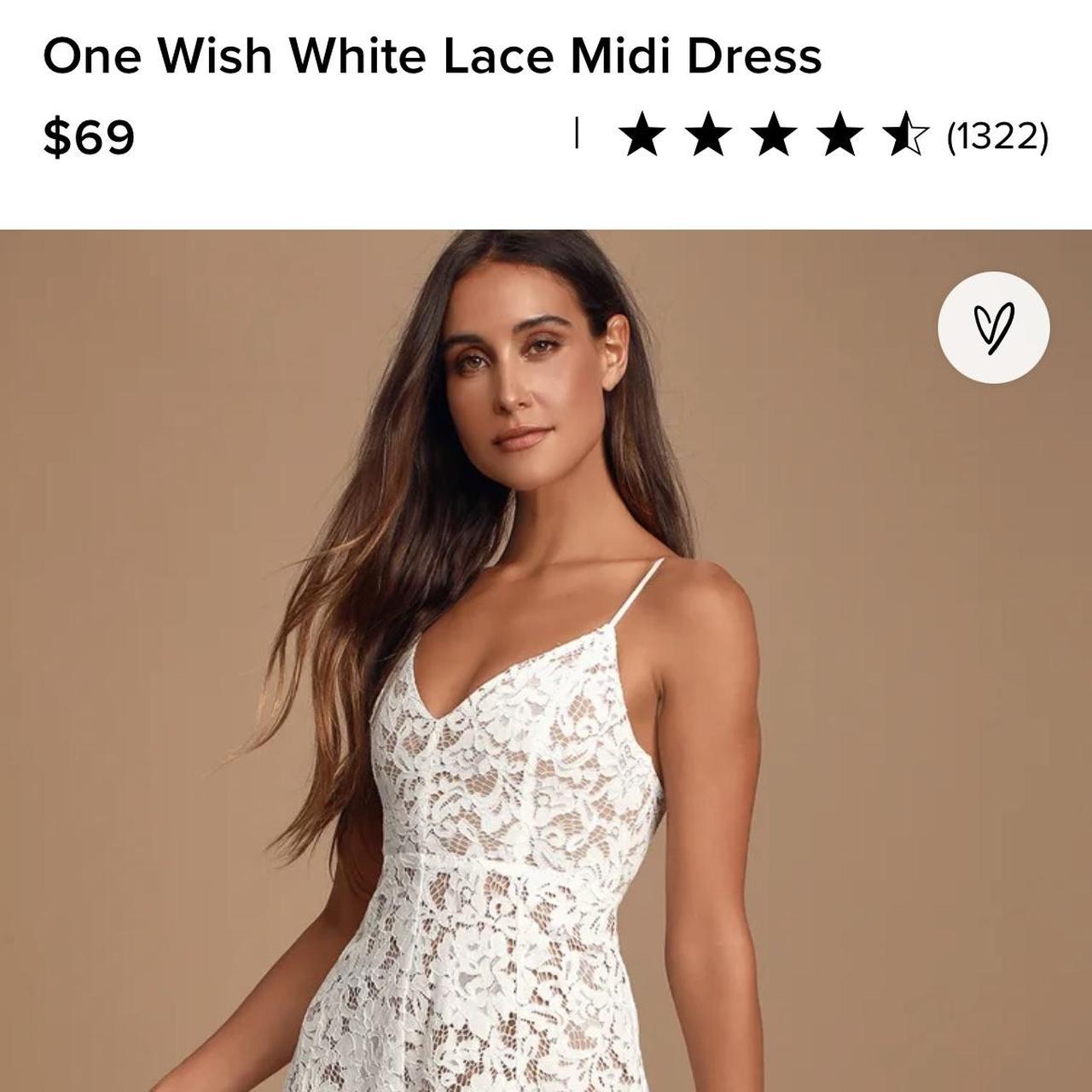 One Wish White Lace Midi Dress