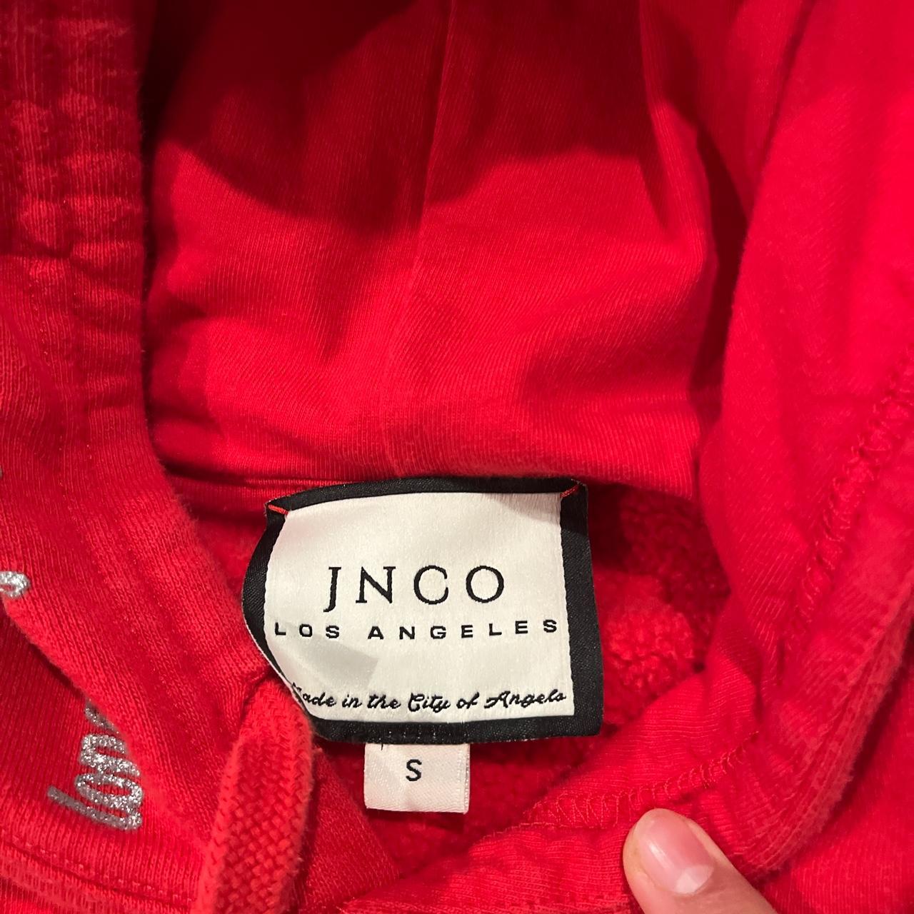 Red Jnco dog hoodie Size S Worn once - Depop