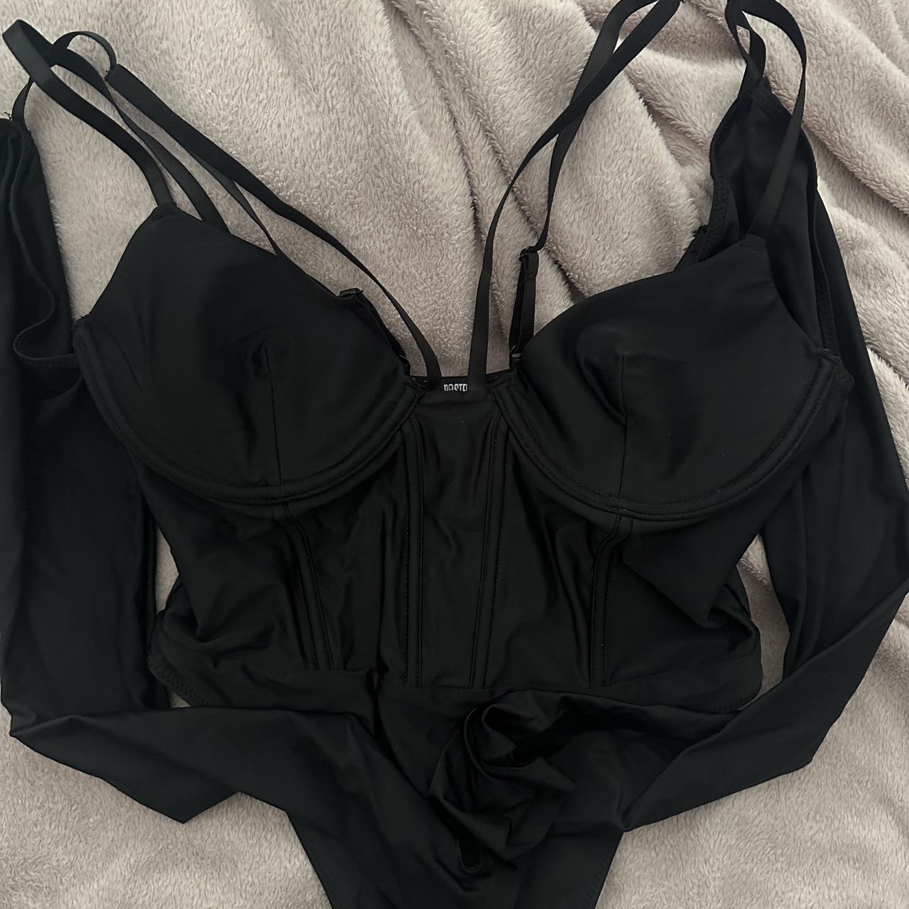 Poster Girl Women's Black Bodysuit Depop