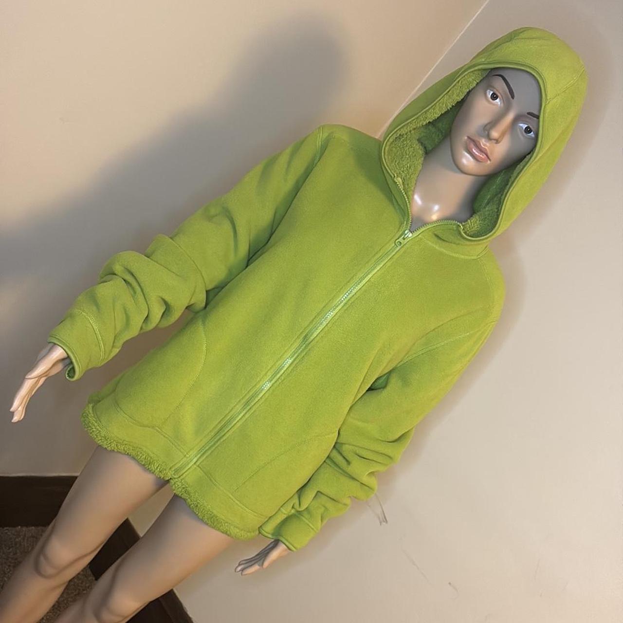 Faded Glory Women's Hoodie Green XL – Green fleece zip-up hoodie