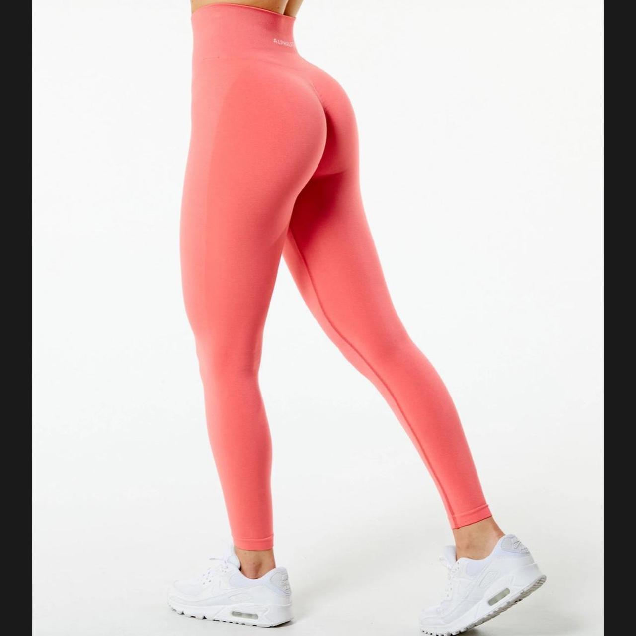 Alphalete amplify coral pixel pink leggings xl gym - Depop