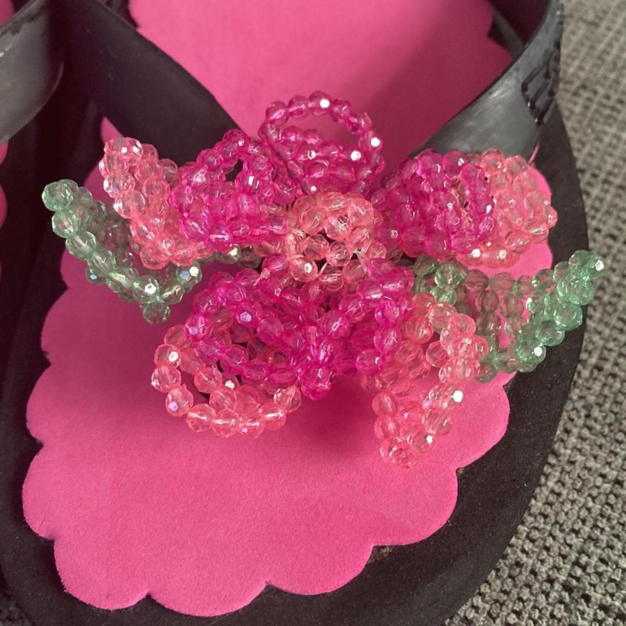 Dead stock Y2K new Esprit Beaded Flower Platform | Depop