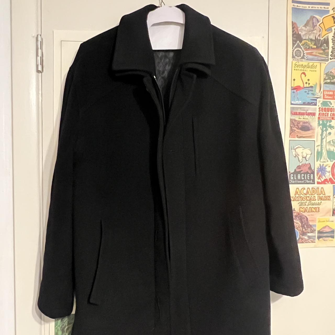 Alfani mens black wool overcoat Quilted lining Depop