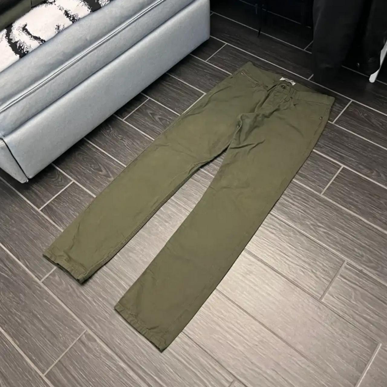 Naked Famous Denim Men S Khaki And Green Trousers Depop