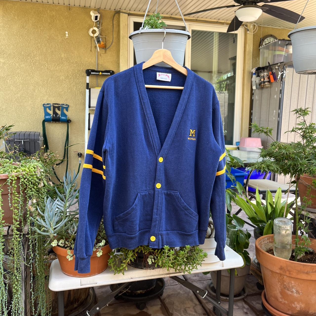 Vintage 80s Nutmeg Mills Varsity Michigan College... - Depop