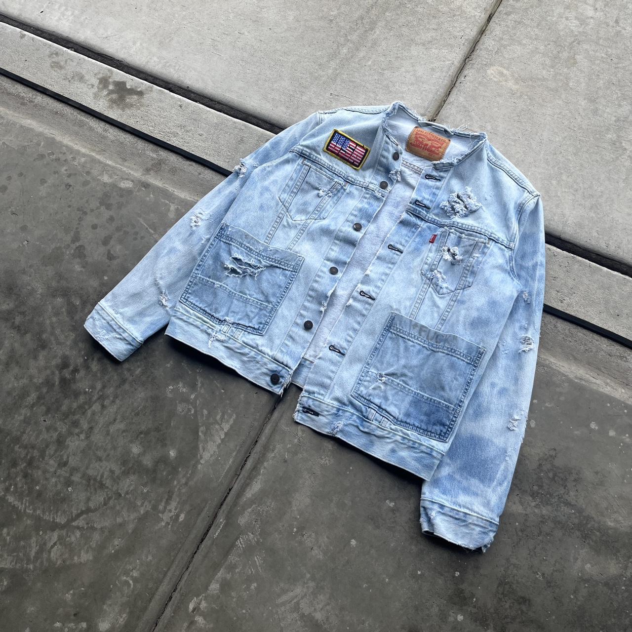 Levi's collarless denim sale jacket