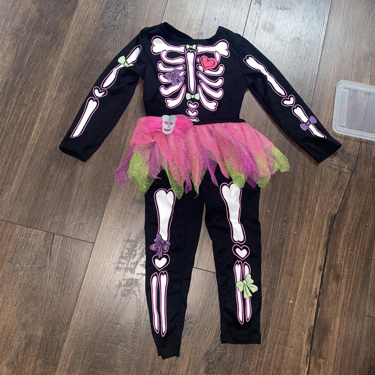 Girls Halloween Skelton costume age 2-3 - Depop