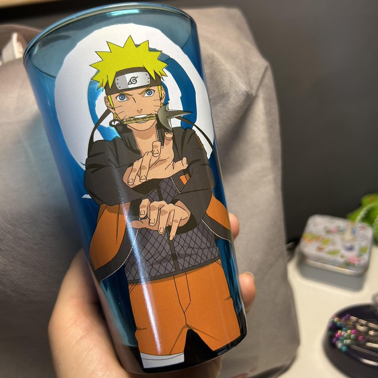 Naruto drinking glass, Blue Boruto drinking glass... - Depop