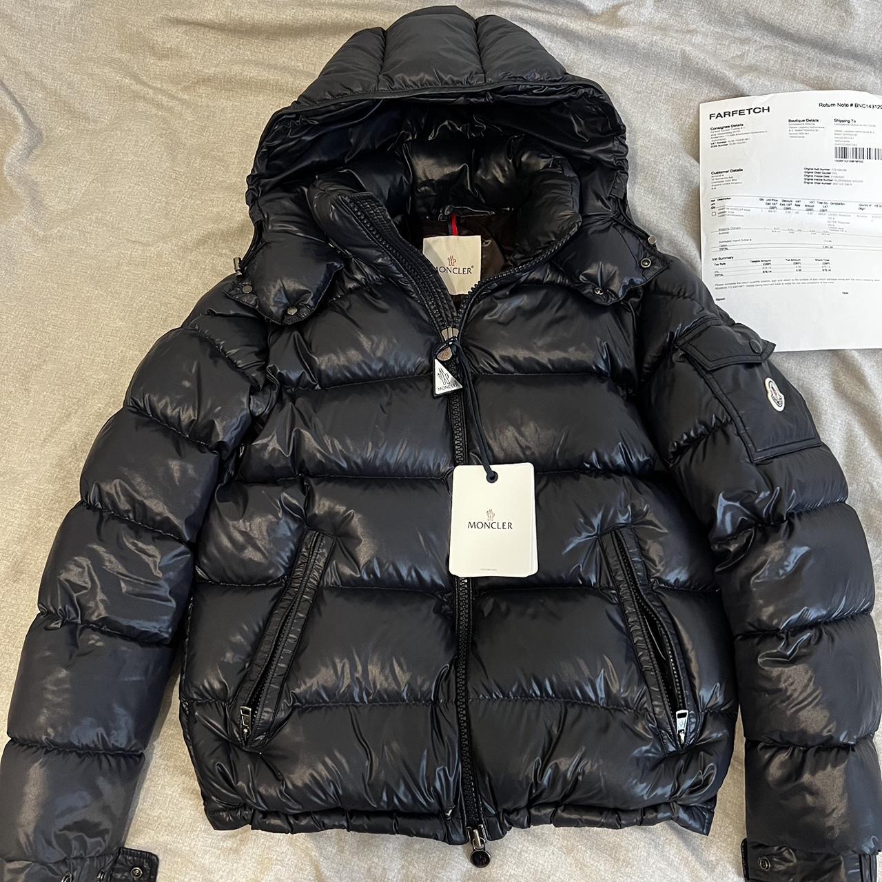 Navy moncler maya puffer jacket Brand new with all... - Depop