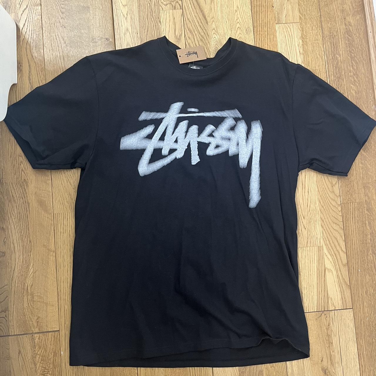 Stussy blur logo tshirt Size large fits true to... - Depop