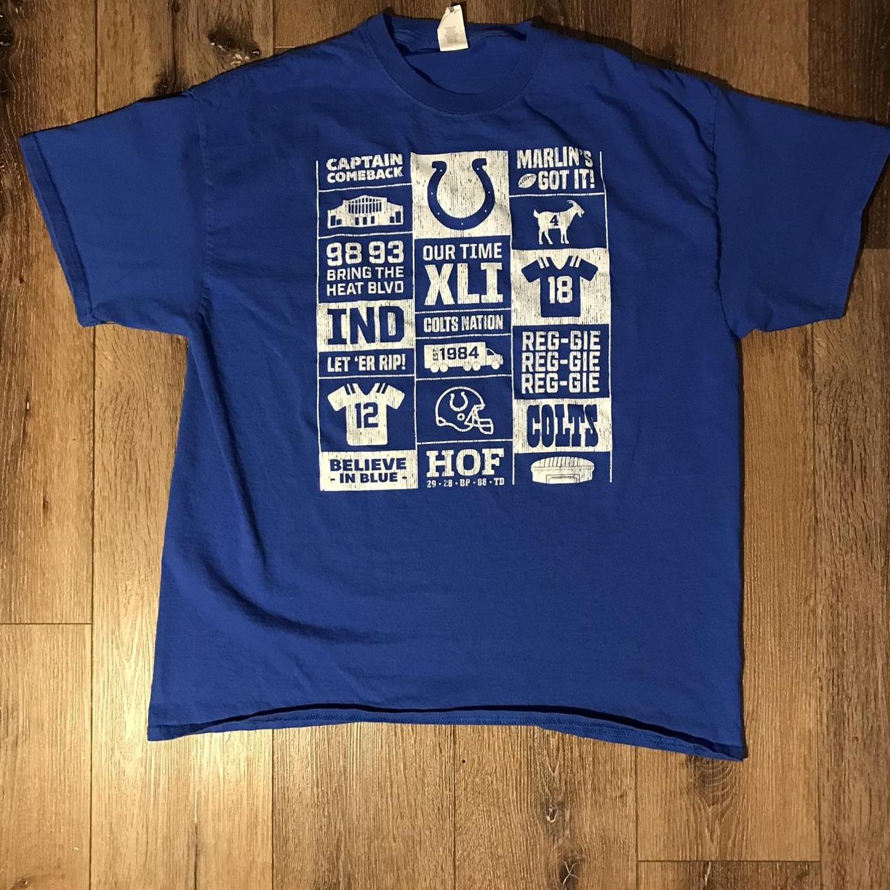 Vintage Colts Peyton Manning Graphic Tee Shirt Men’s XL Blue Short Sleeve