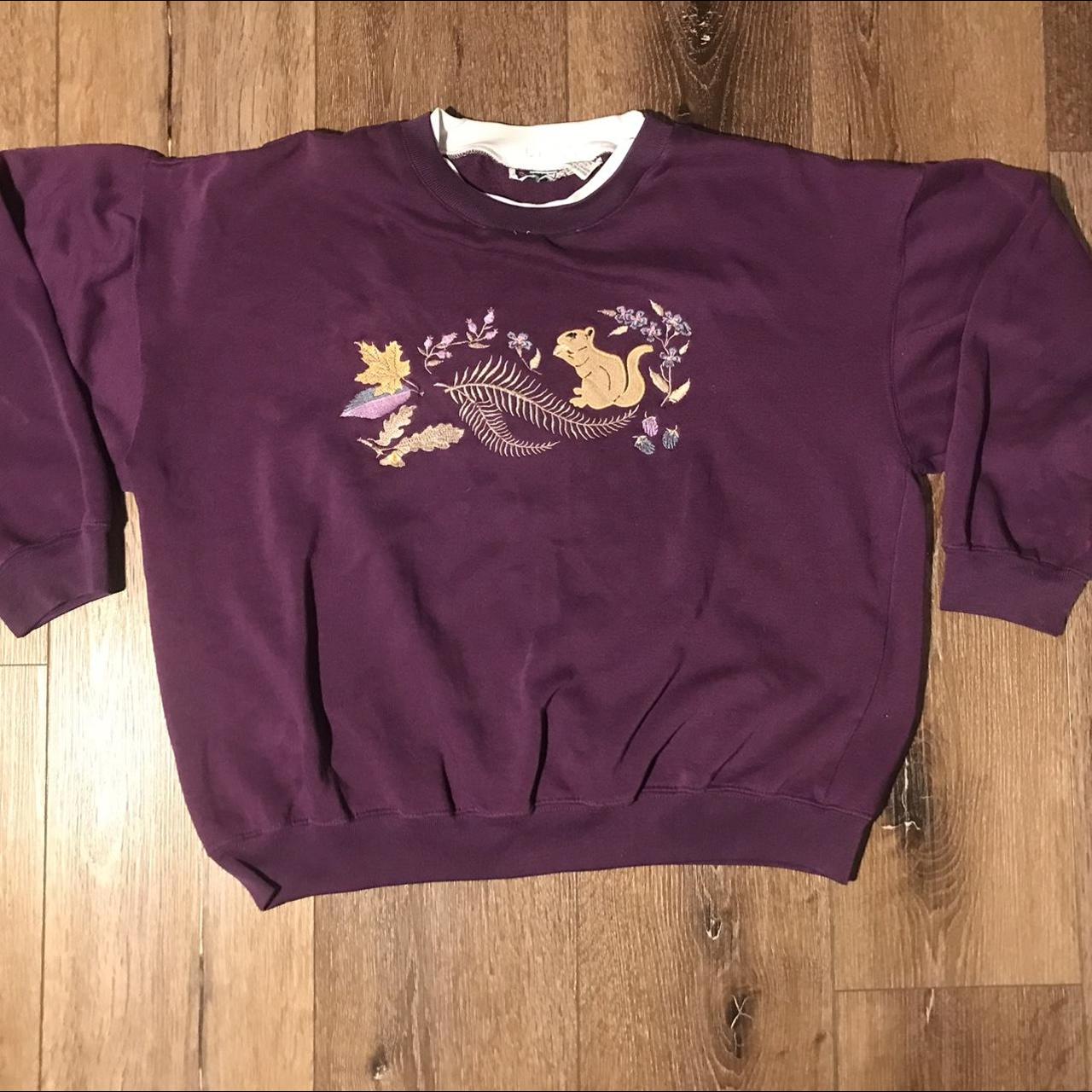 Bold Spirit Men's Purple and Cream Sweatshirt