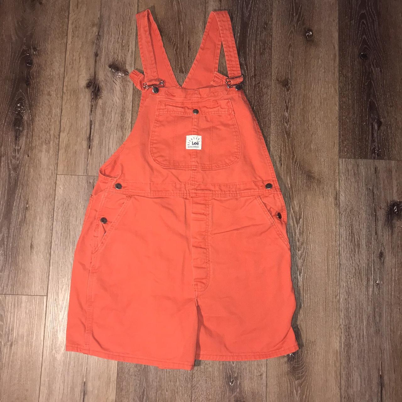 Lee Women's Orange and White Dungarees-overalls | Depop