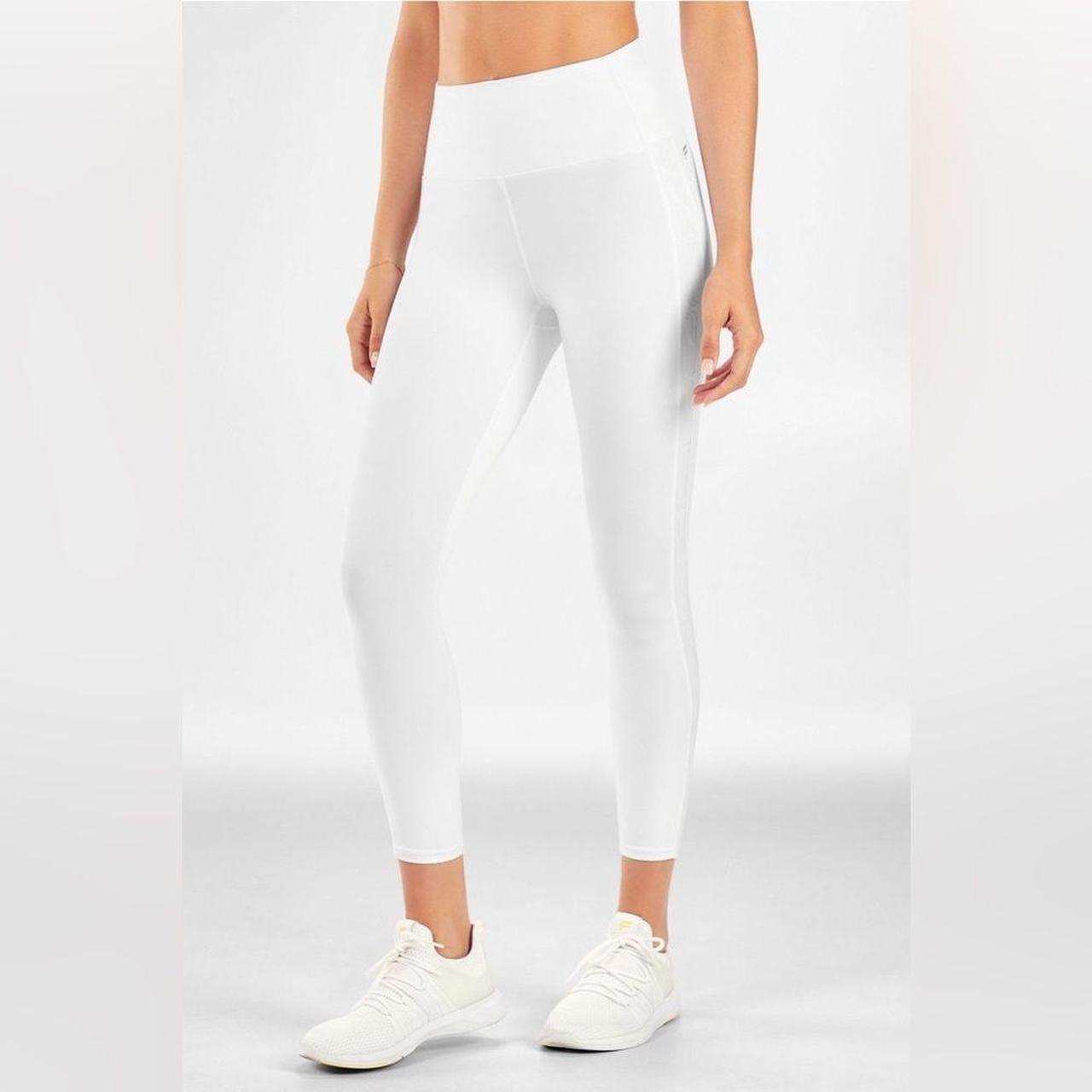 Fabletics 7/8 powerhold leggings with white and - Depop