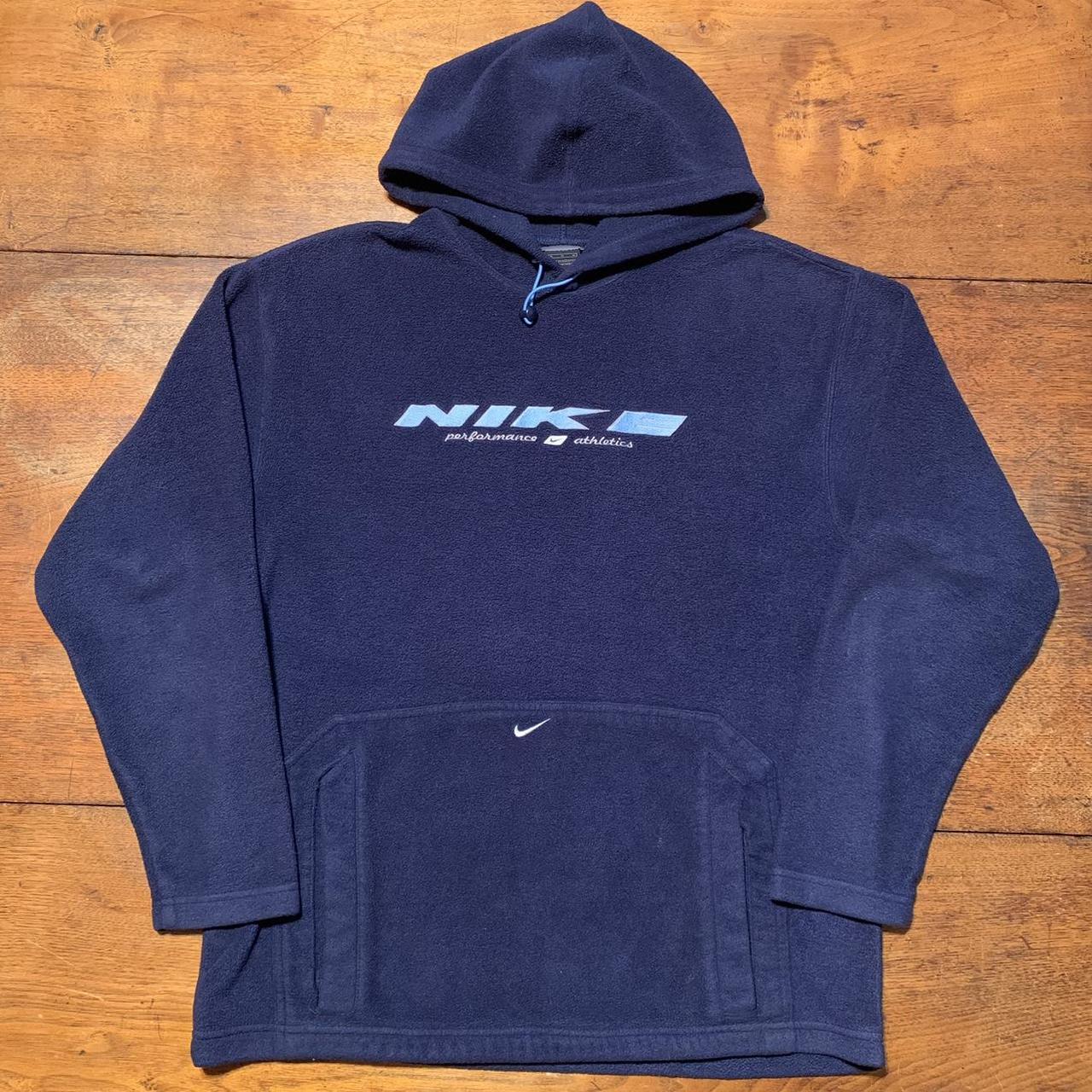 Nike Men's Blue and Navy Hoodie Depop