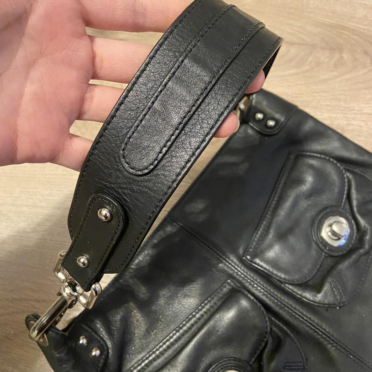 RI2K vintage y2k black leather shoulder bag with 2... - Depop