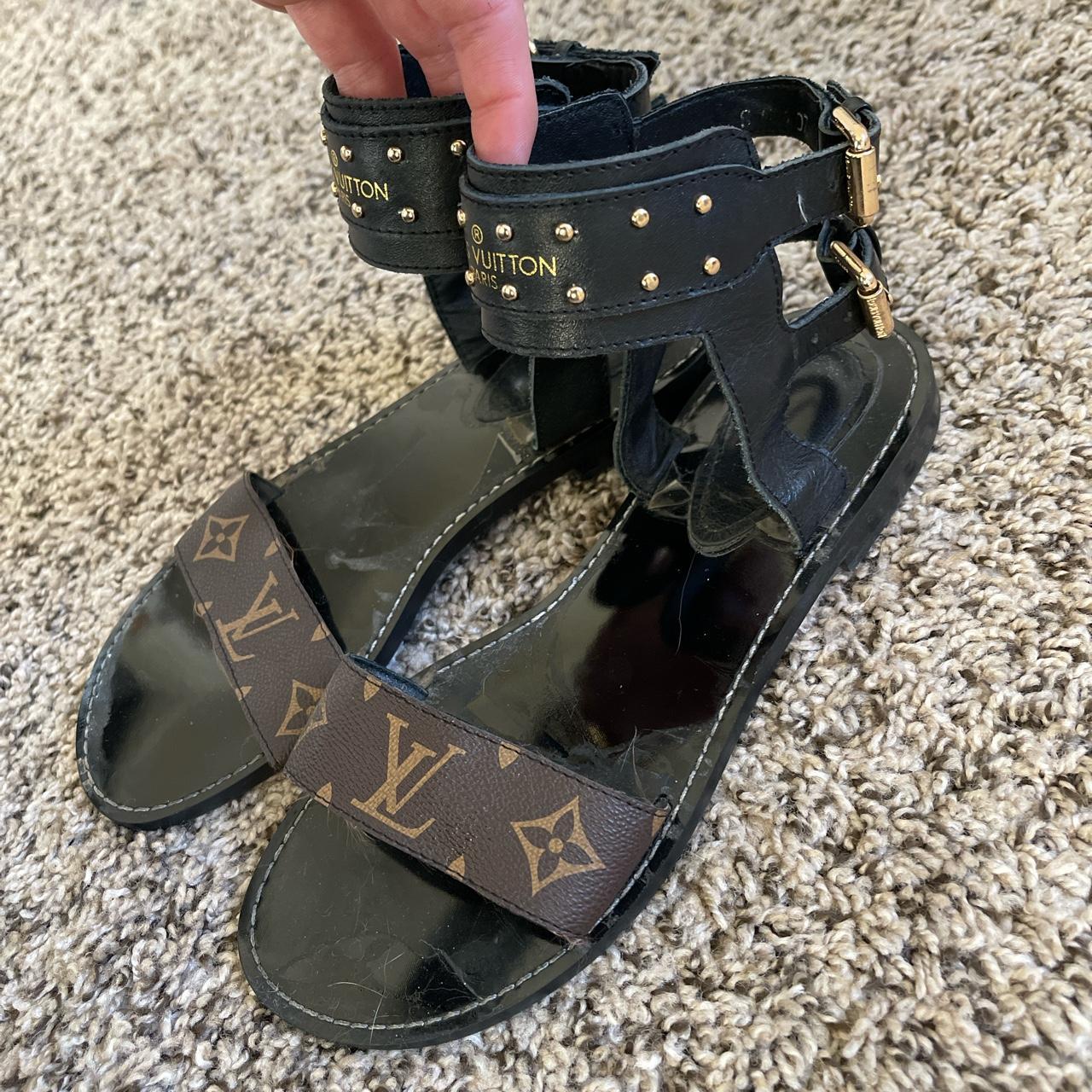 Louis Vuitton sandals needs to be taken in for... - Depop