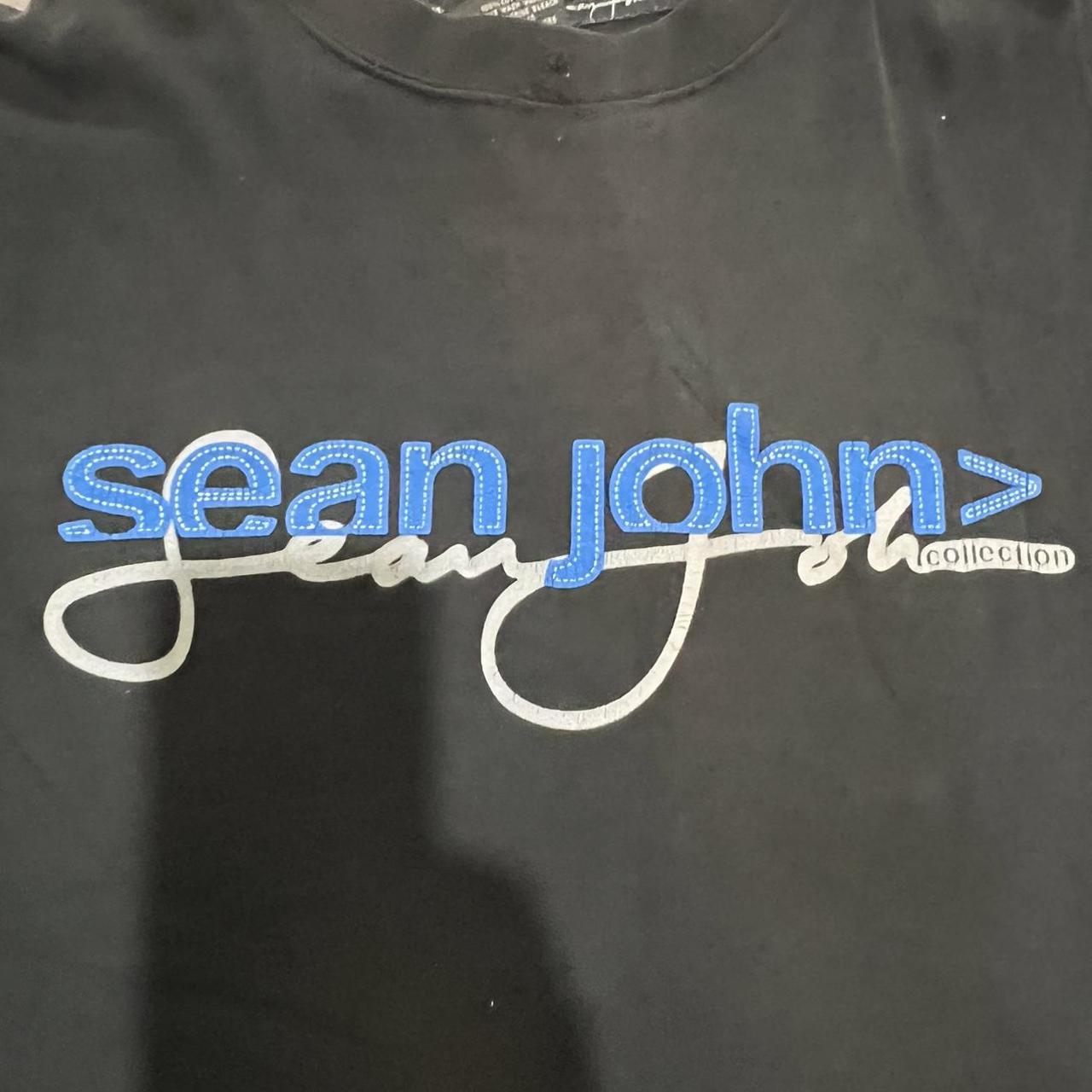 Sean John Men's Black and Blue T-shirt