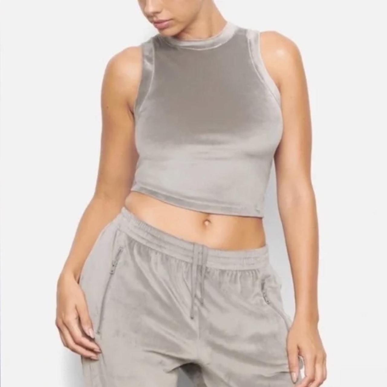 Womens Skims grey Velour Tank Top