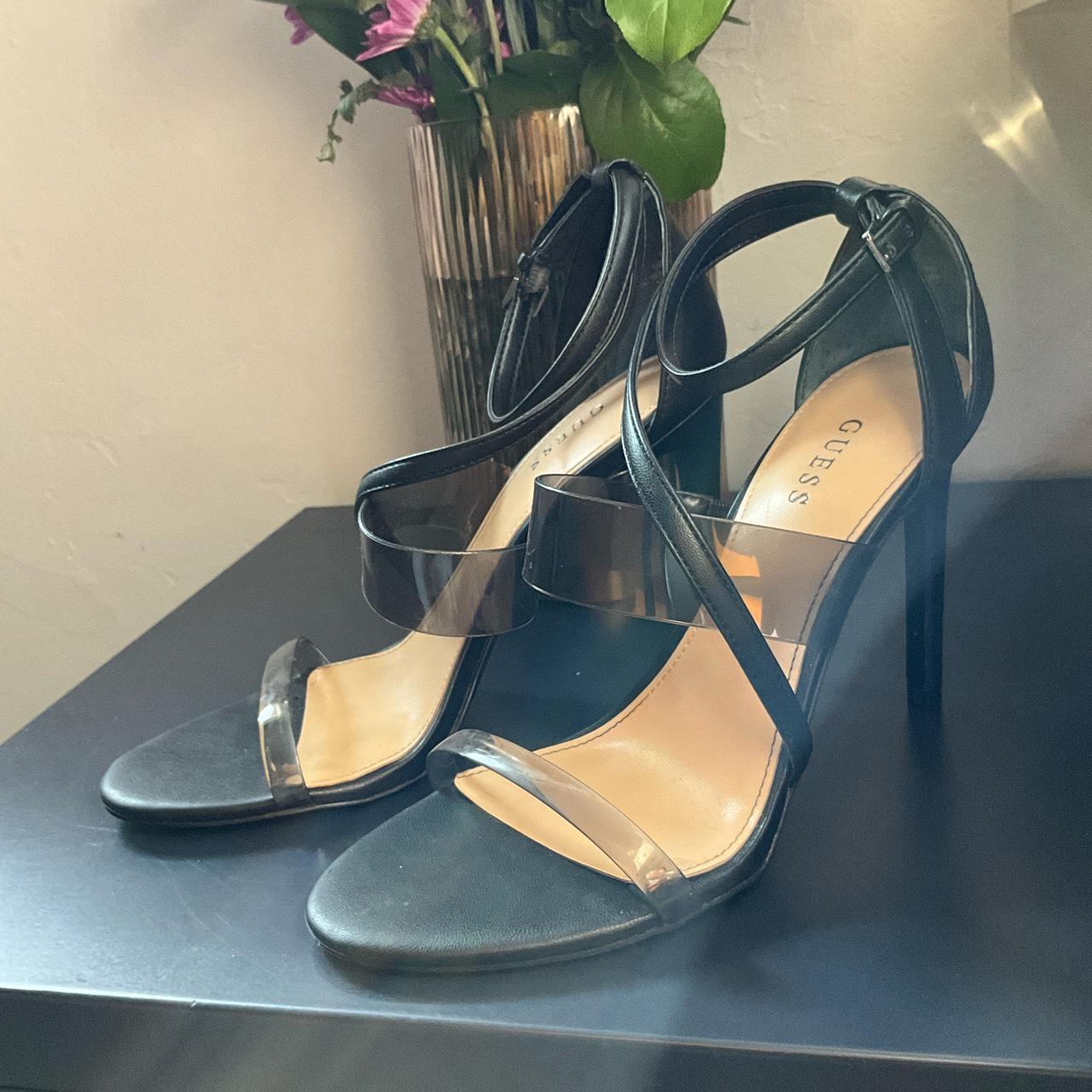 Guess black cheap strappy heels