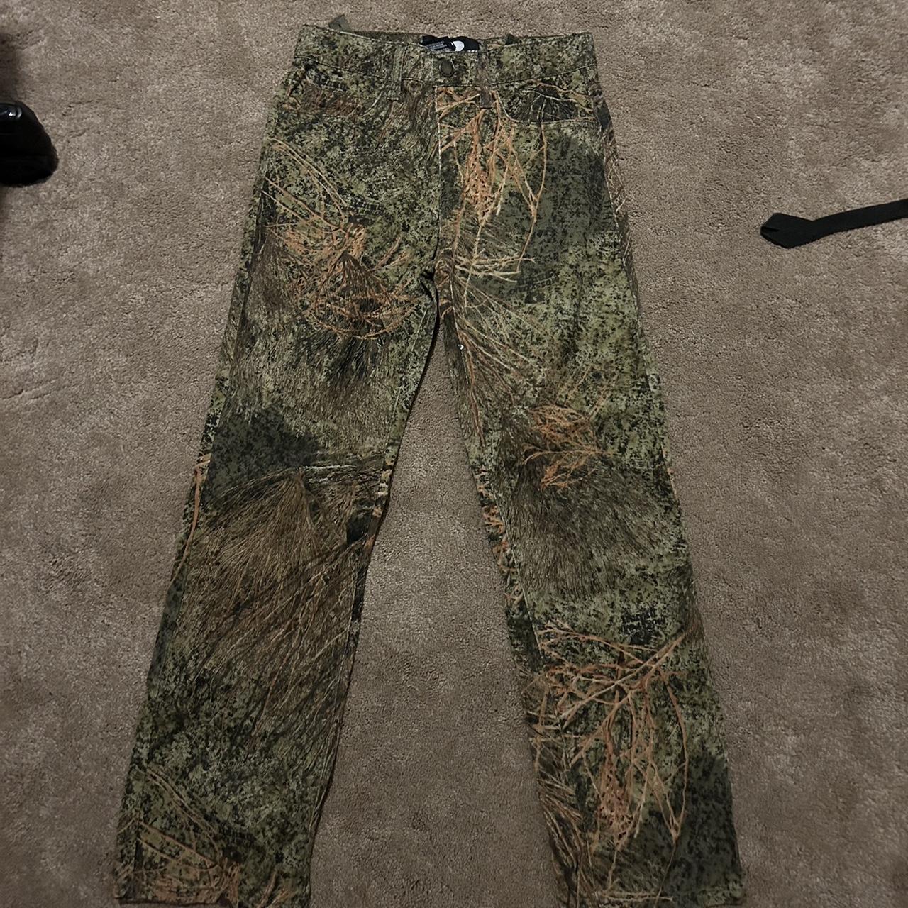 Camo Pants Boys size 12, good low rise camo pants... - Depop