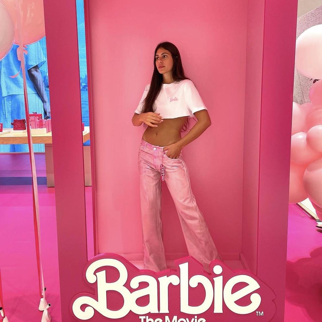 Zara pink shiny jeans Barbie limited edition | Depop
