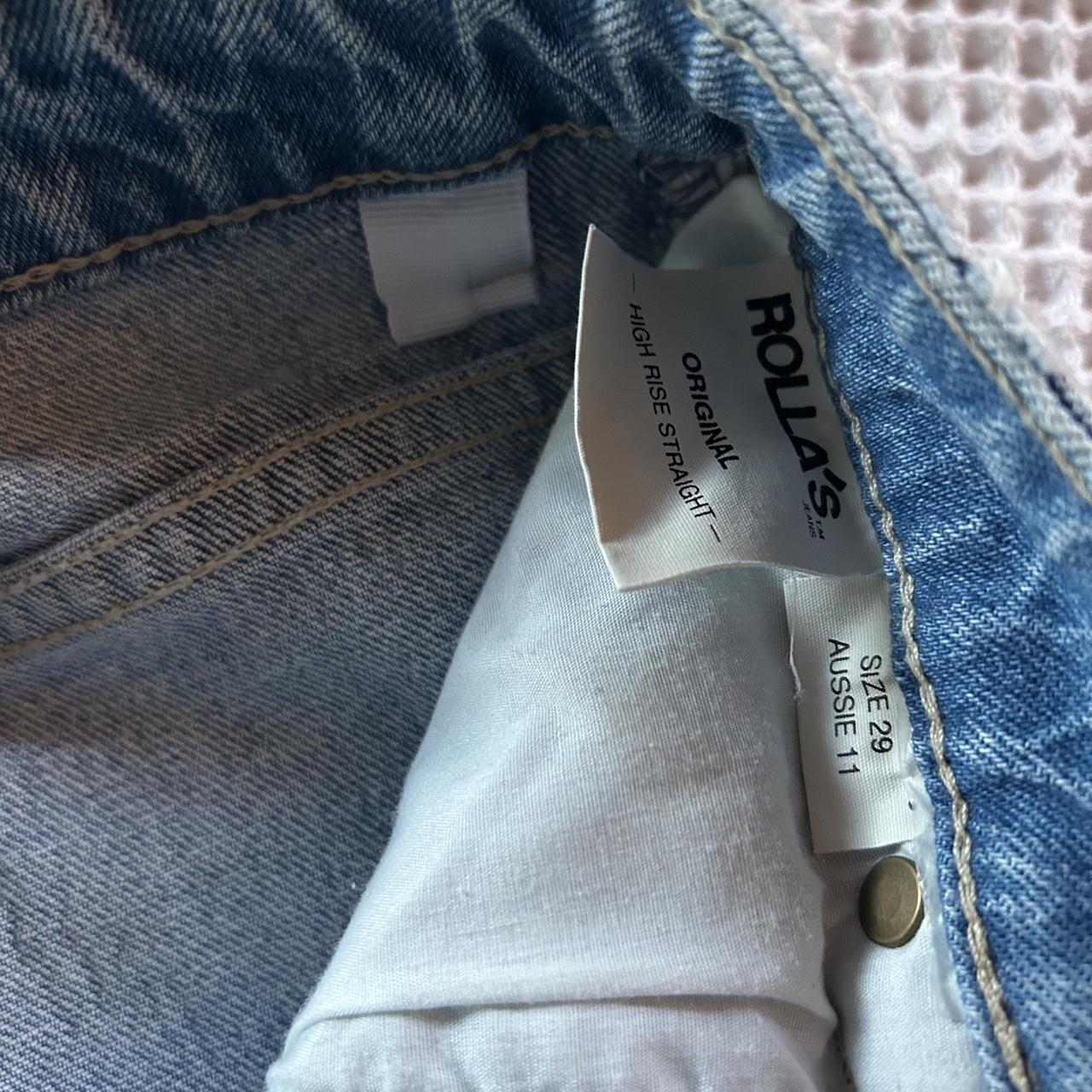 Rollas high rise straight denim jeans, size is shown... Depop