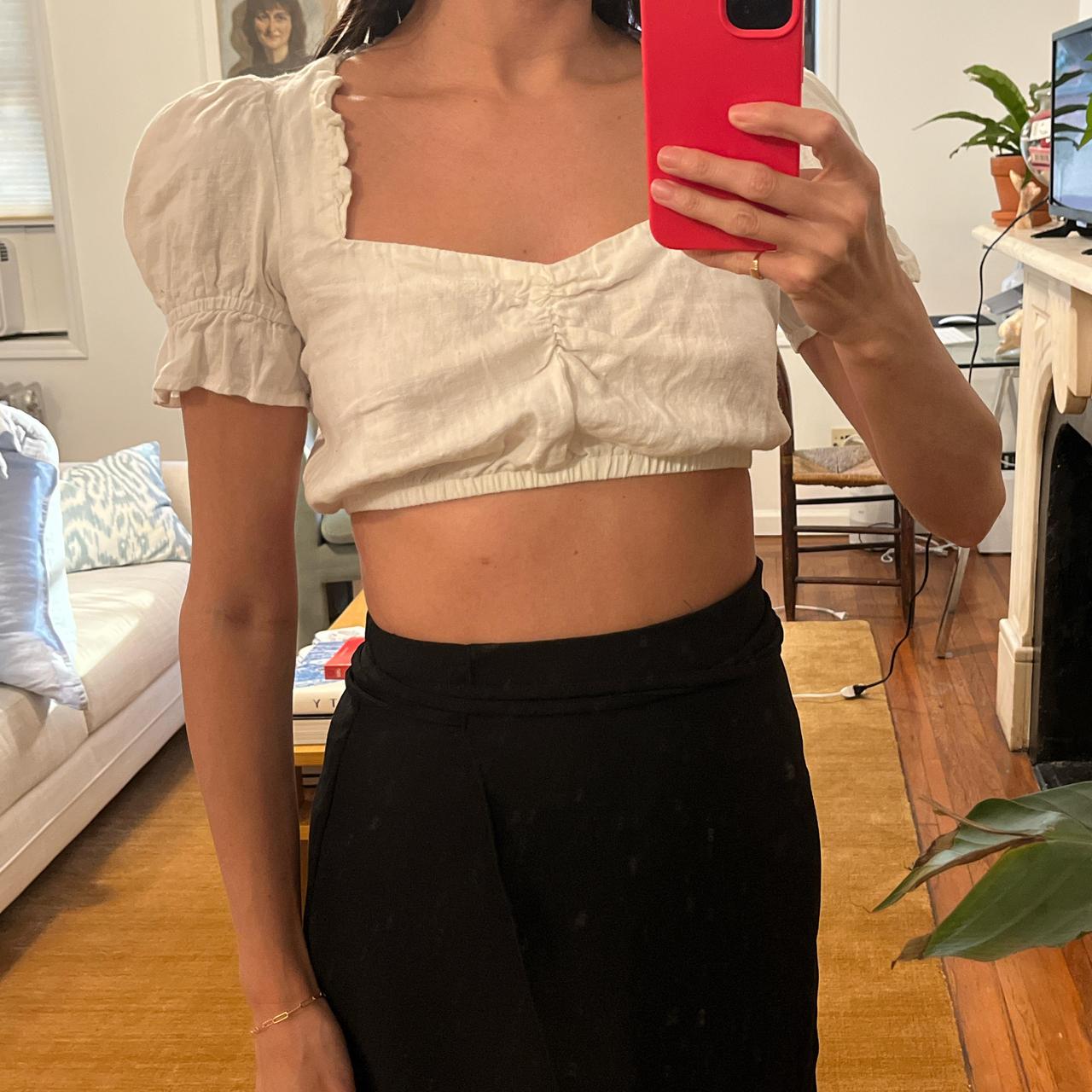 Reformation linen crop top Depop