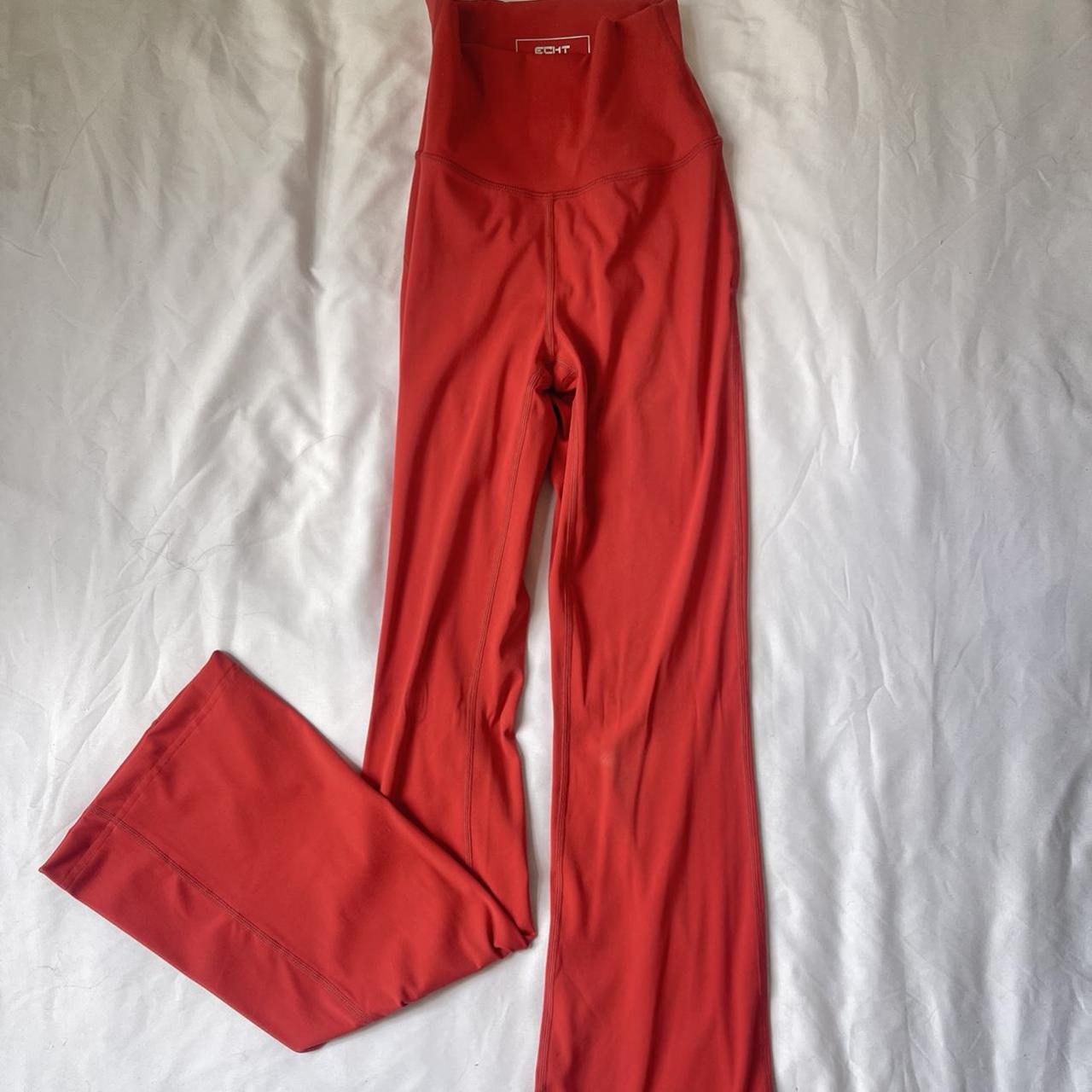 ECHT scrunched butt cardinal red flare leggings... Depop