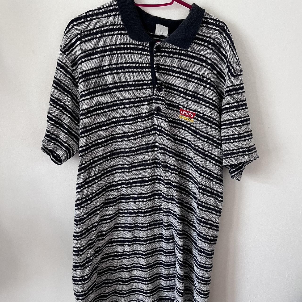 Levi textured striped Polo Shirt XL - Depop