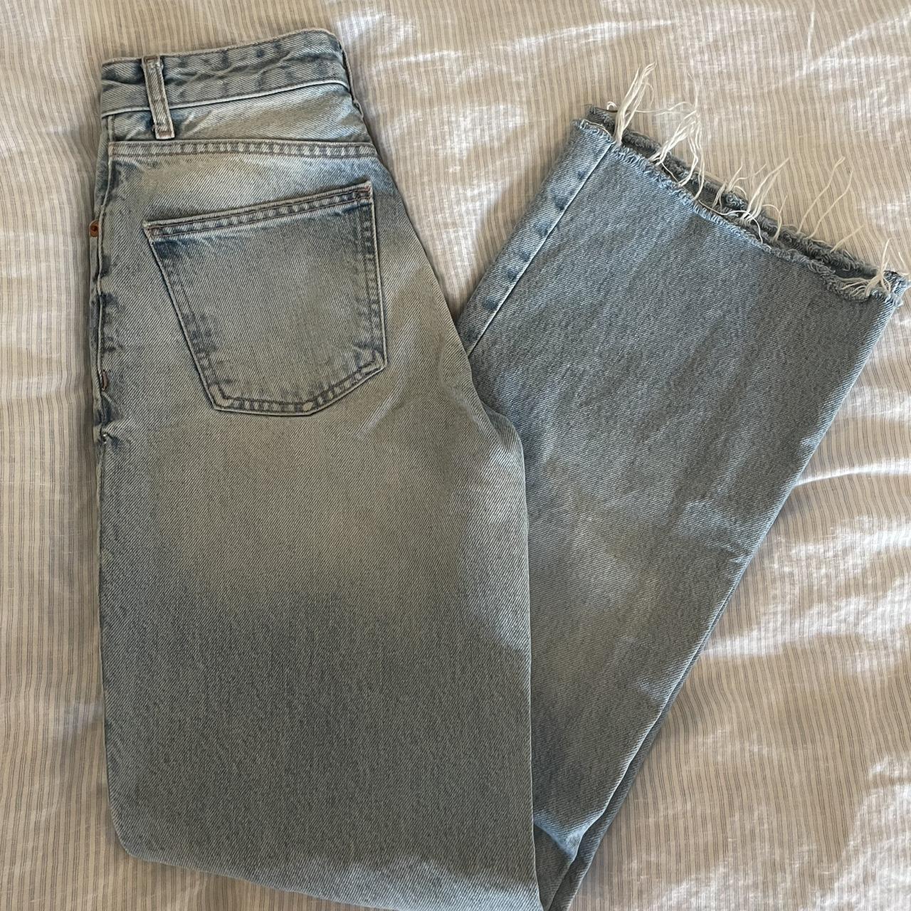 Zara light wash striaght leg mid rise jeans Eur 34... - Depop