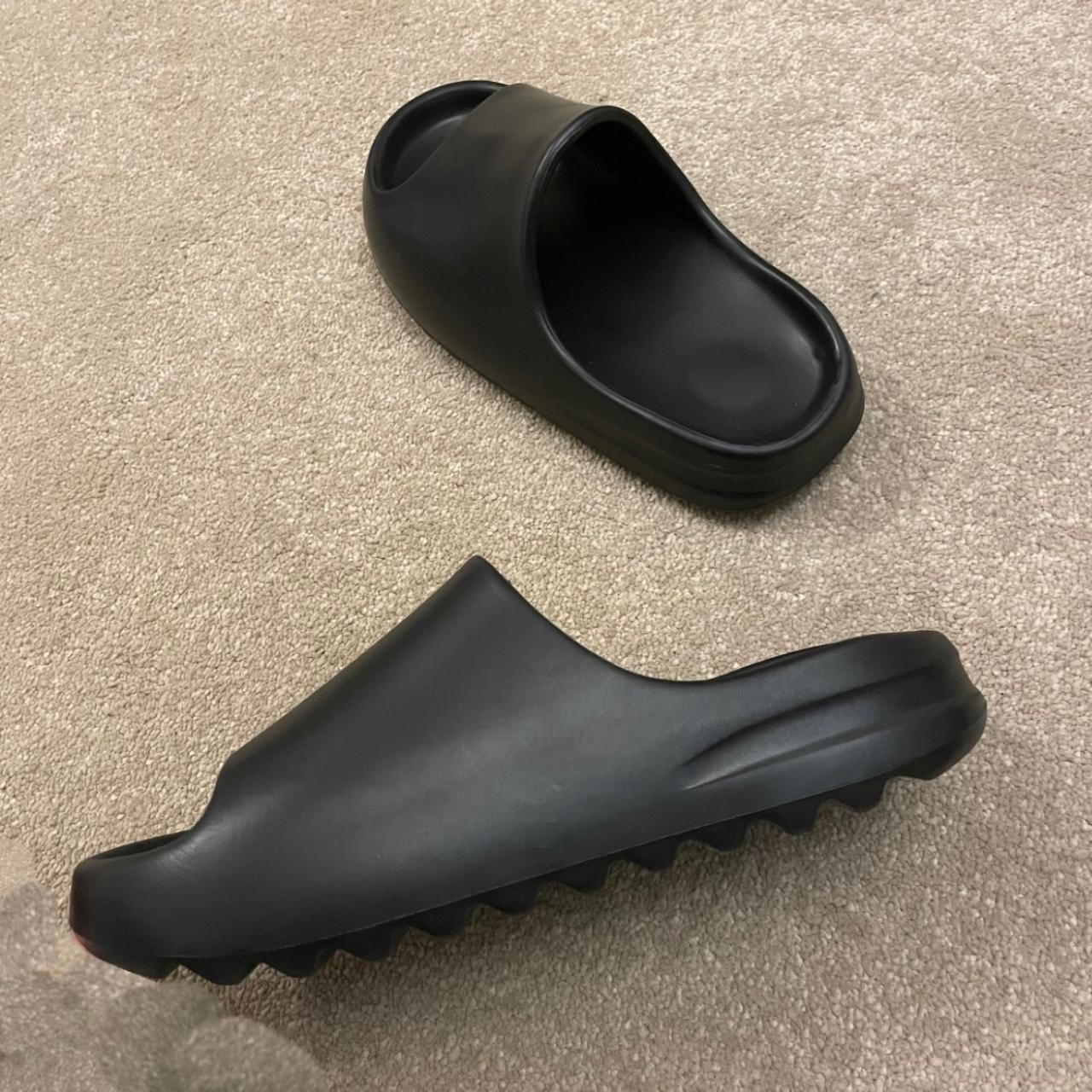 Black foam/rubber sliders. Size 5. Brand new and... - Depop