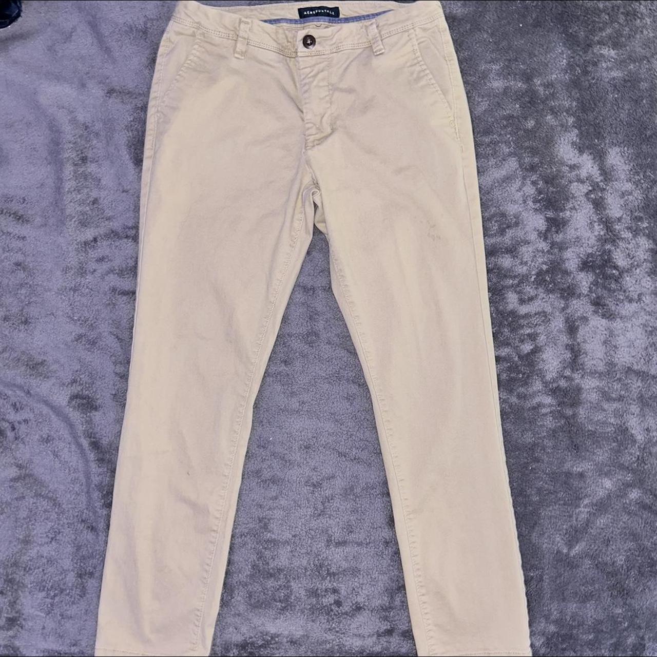 Men's khaki Aeropostale pants with front & back - Depop