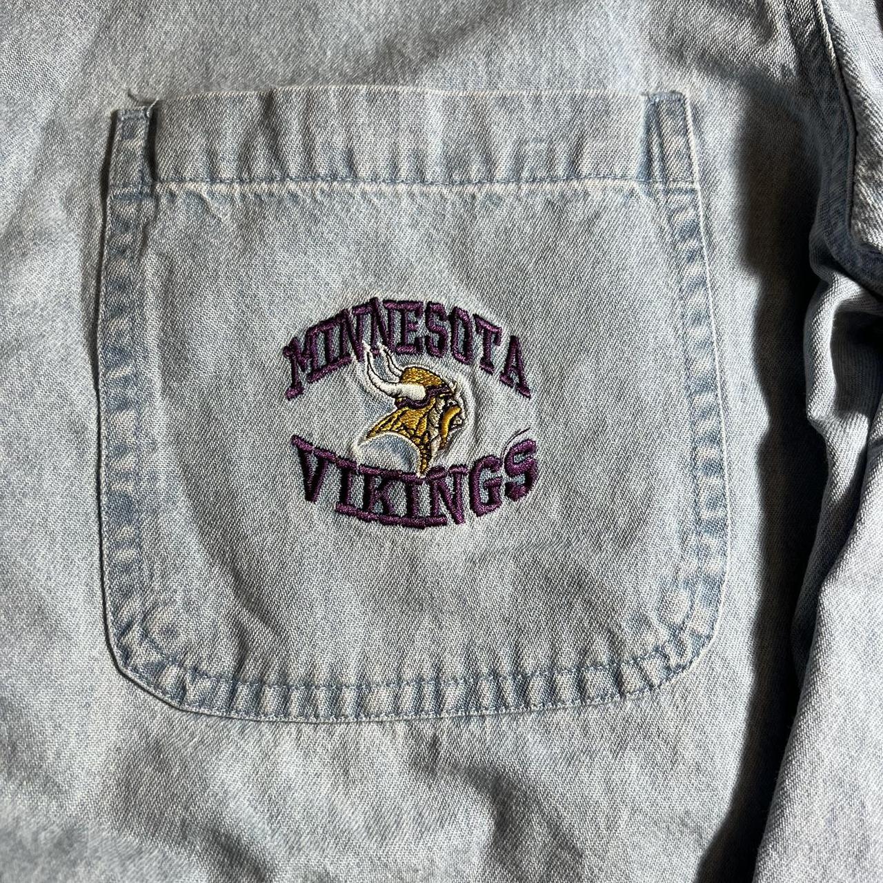 Vintage Minnesota Vikings Mens Polo Shirt The Edge - Depop