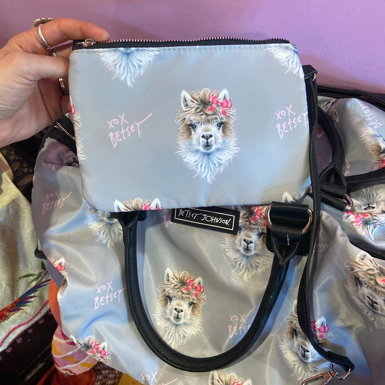 Betsey Johnson Llama Duffel Bag with coin purse