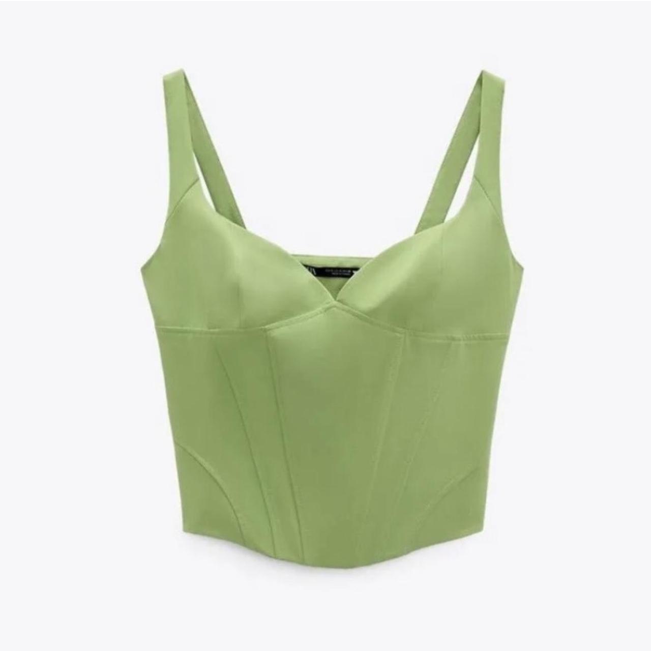Zara green corset New with tags never worn Size xs - Depop