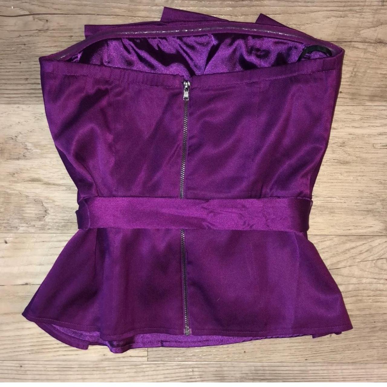 Bebe purple strapless corset top 100% silk With a... - Depop