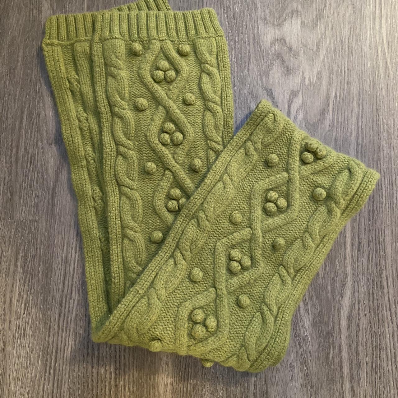 Super cute and cozy green knit scarf. All orders are… - Depop