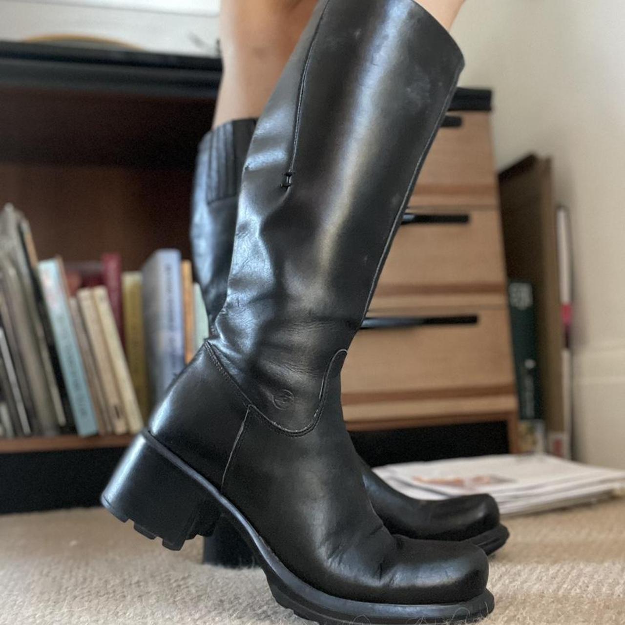 🌞 Vintage Black Bronx 90s grunge boots 🌞 🌛 Size UK... - Depop