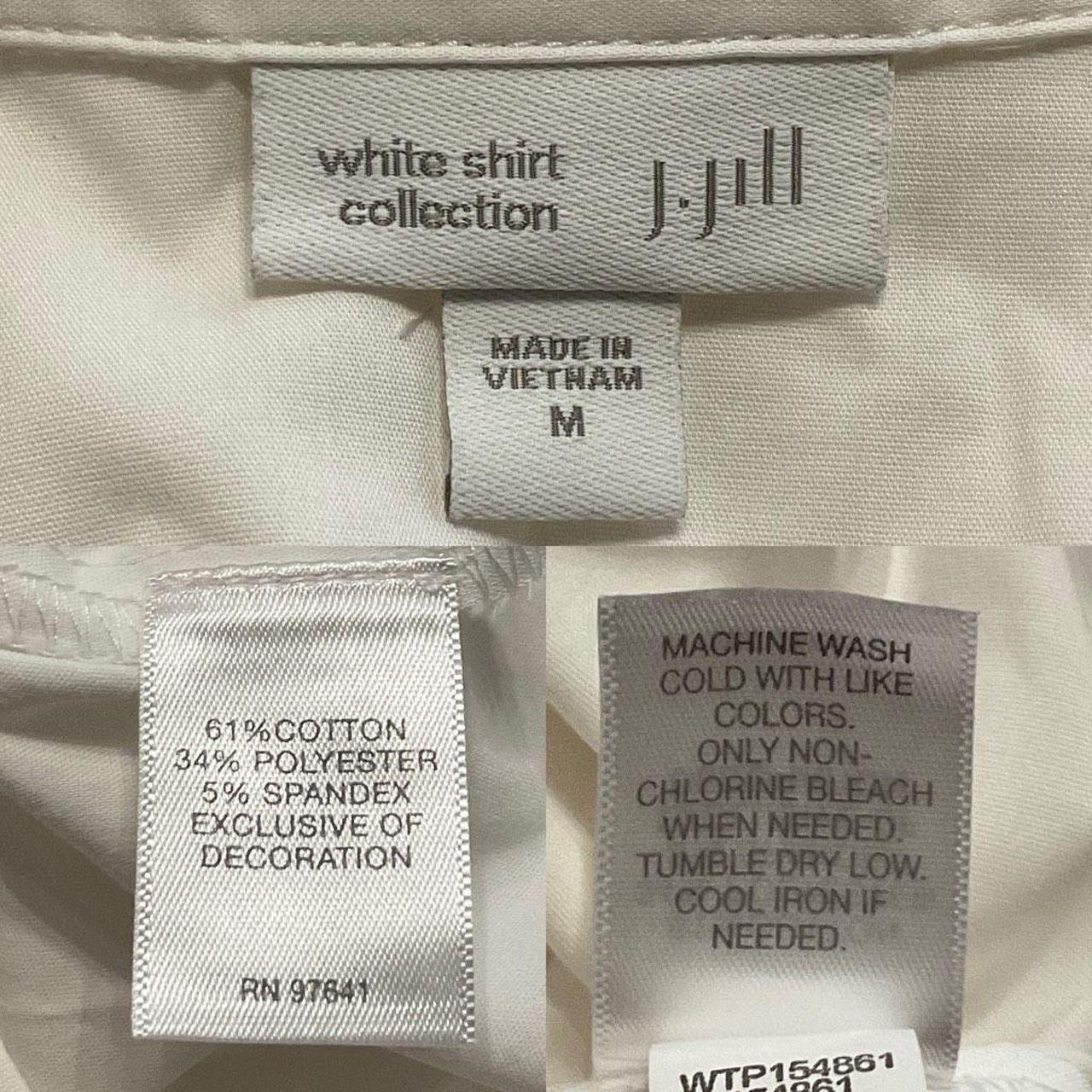 J Jill White Shirt Collection Top Size Small Cotton Blend Embroidered Puff  Sleev