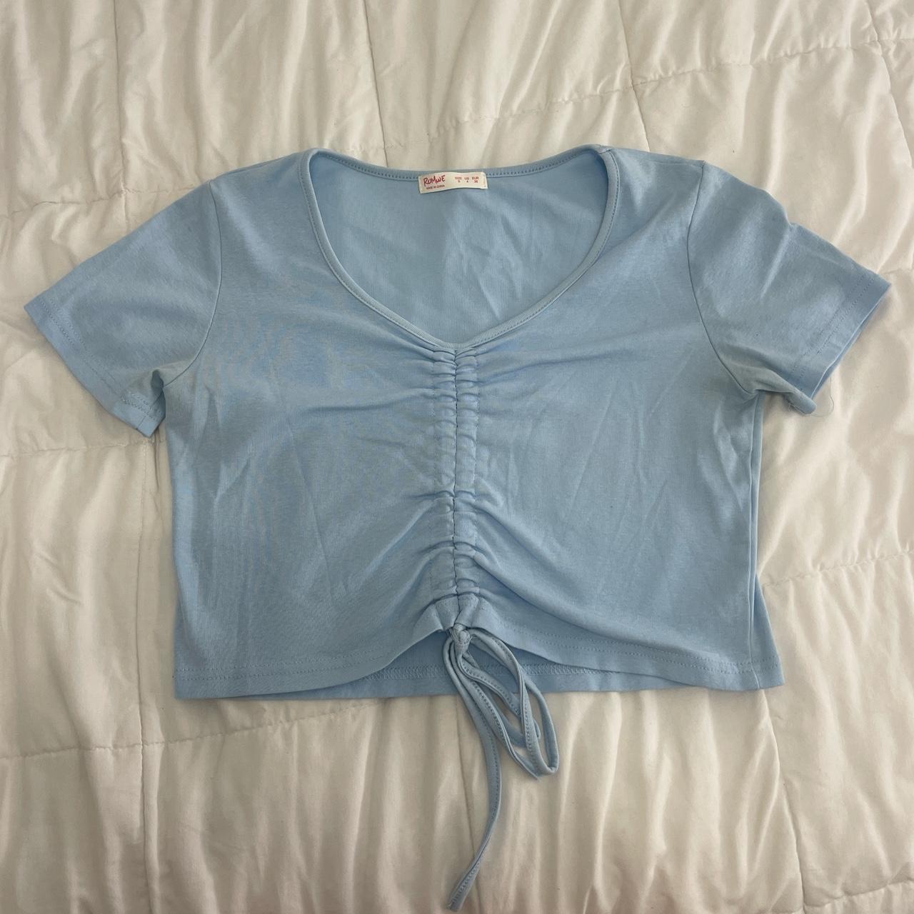 Baby blue baby tee So cute, flattering Depop