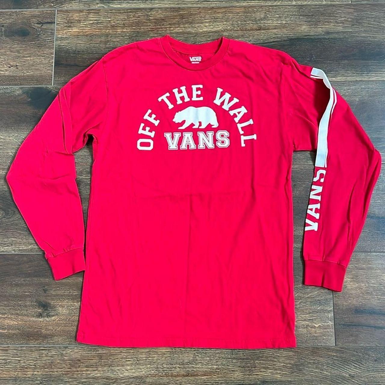 Vans Men's T-shirt Red/White M – Vans Off The Wall Men's long