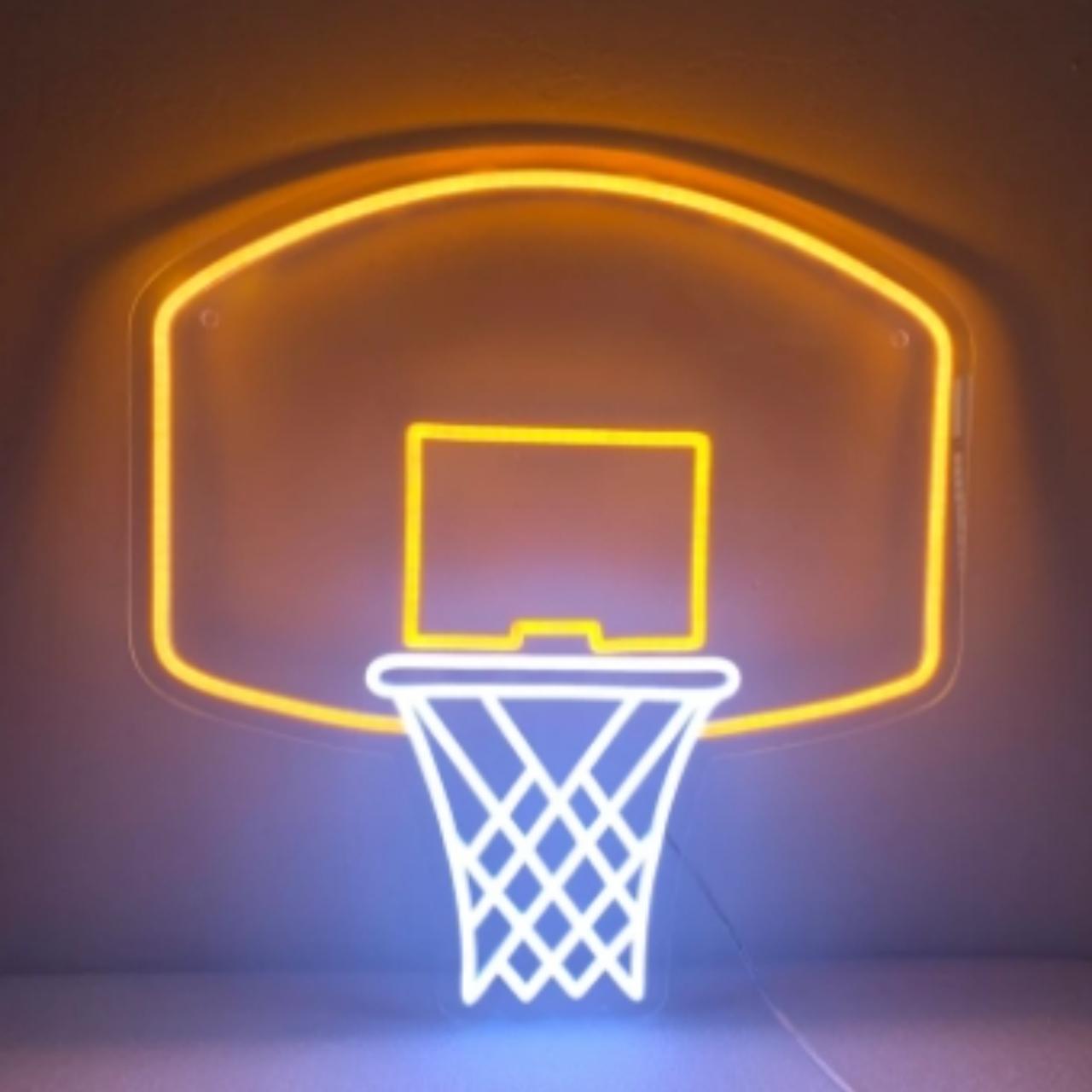 Basketball Hoop Neon Light, Basketball Hoop Room... Depop