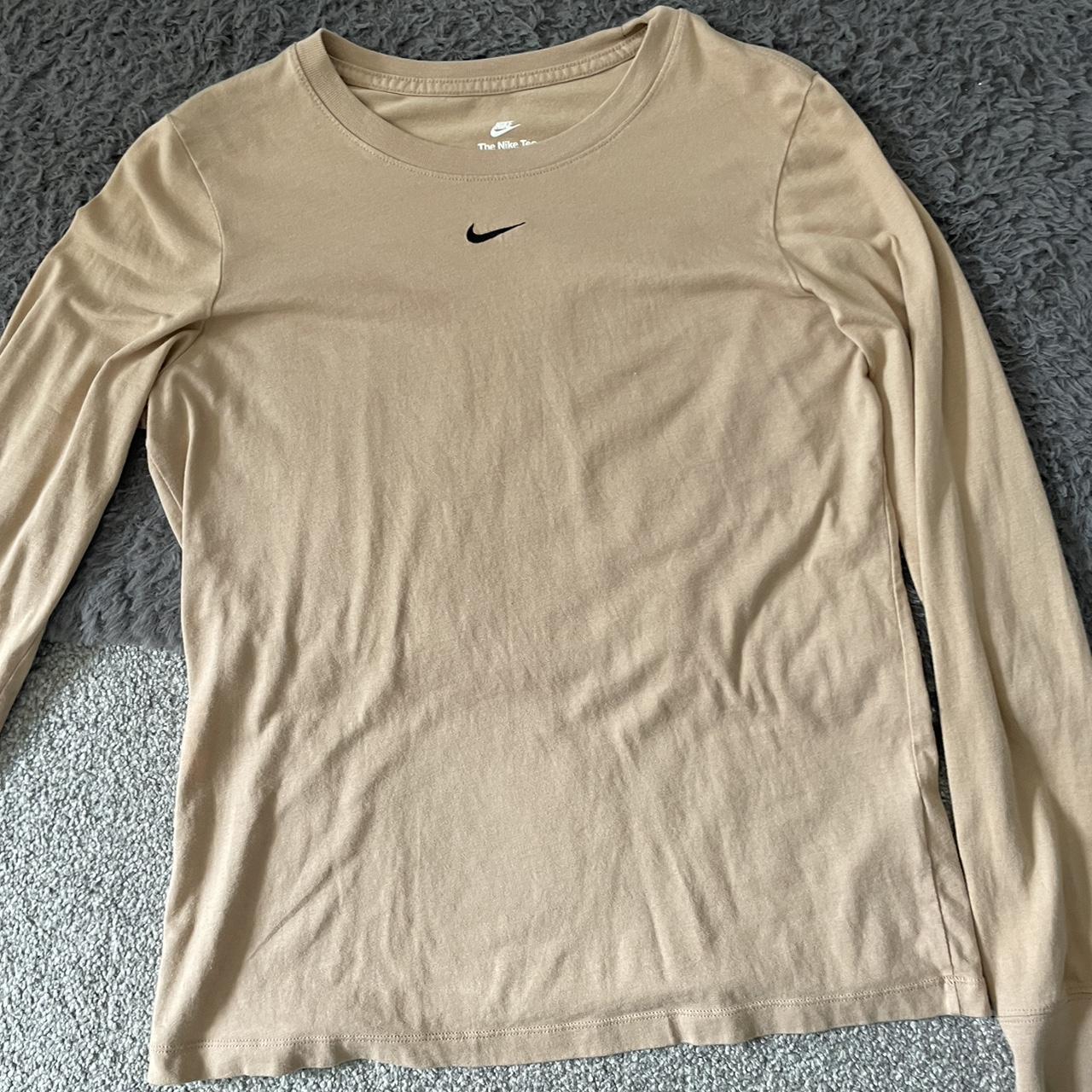 nike air beige long sleeve top
